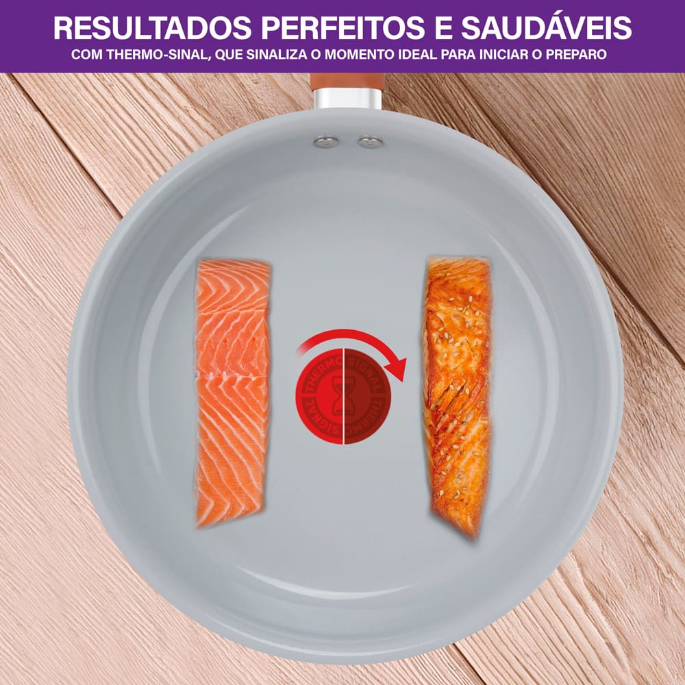 Conjunto de Panelas 5 Peças Rochedo Ceramic Rose Gold