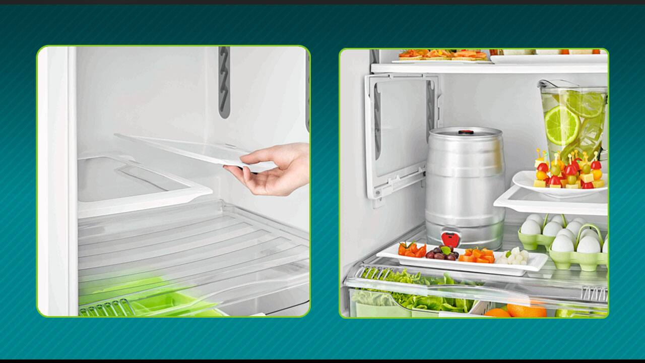 Refrigerador Consul Frost Free CRM43NK Evox com prateleira dobrável