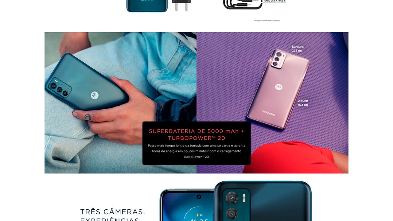 Smartphone Motorola Moto G42 Rosè 128GB, 4GB RAM, Tela de 6.4”