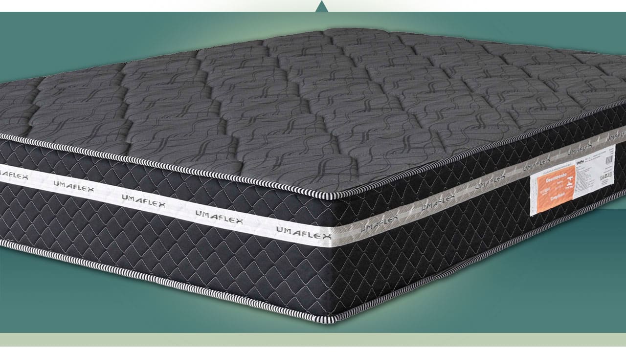 Colchão Casal Umaflex Essencial Chumbo/Preto tecido jacquard