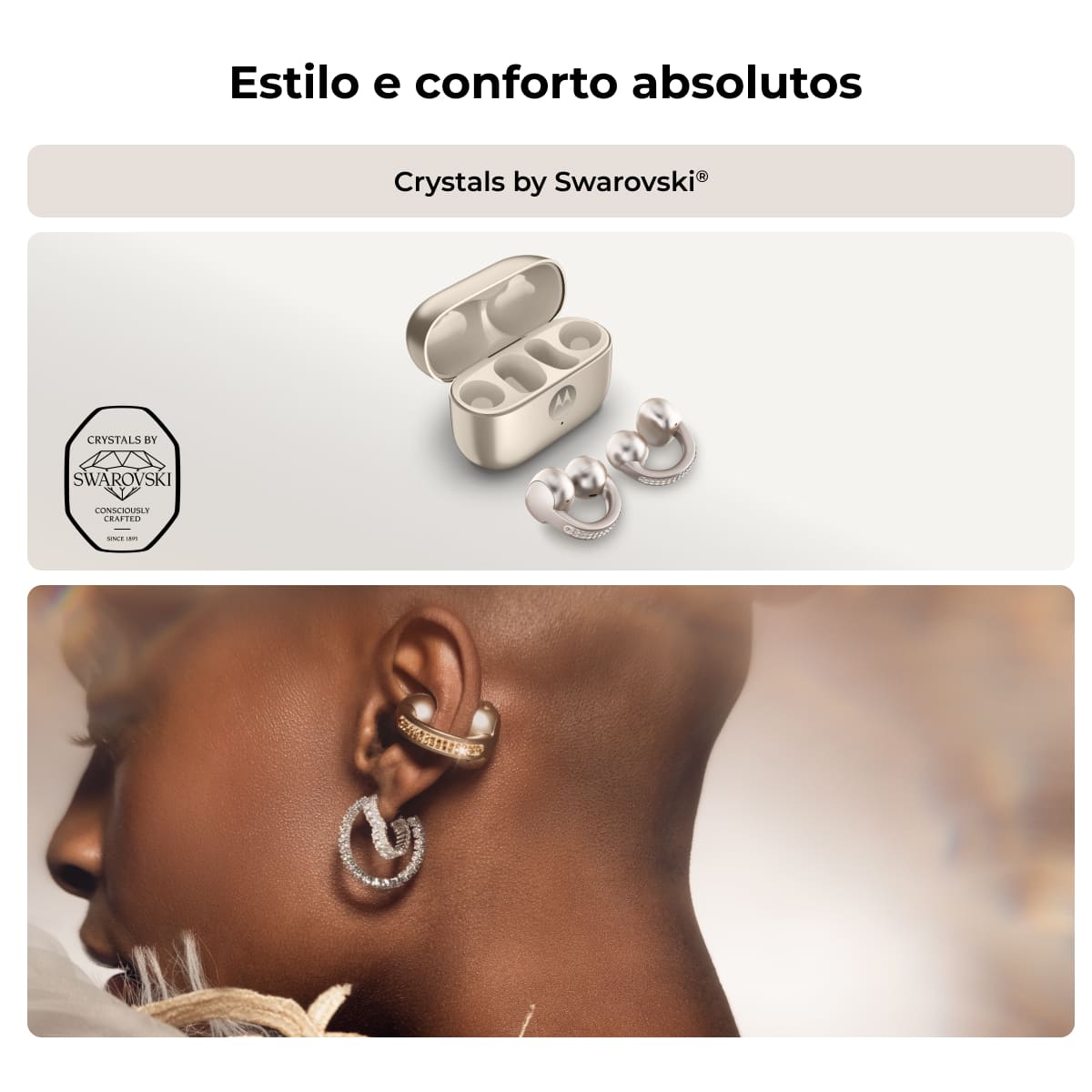 Moto Buds Loop Crystals Swarovski French