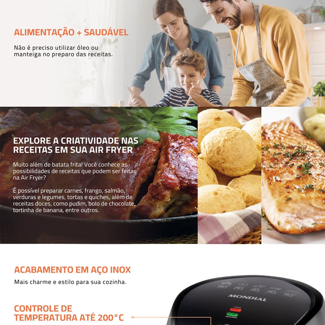 Fritadeira Elétrica Air Fryer Mondial New Pratic AF31