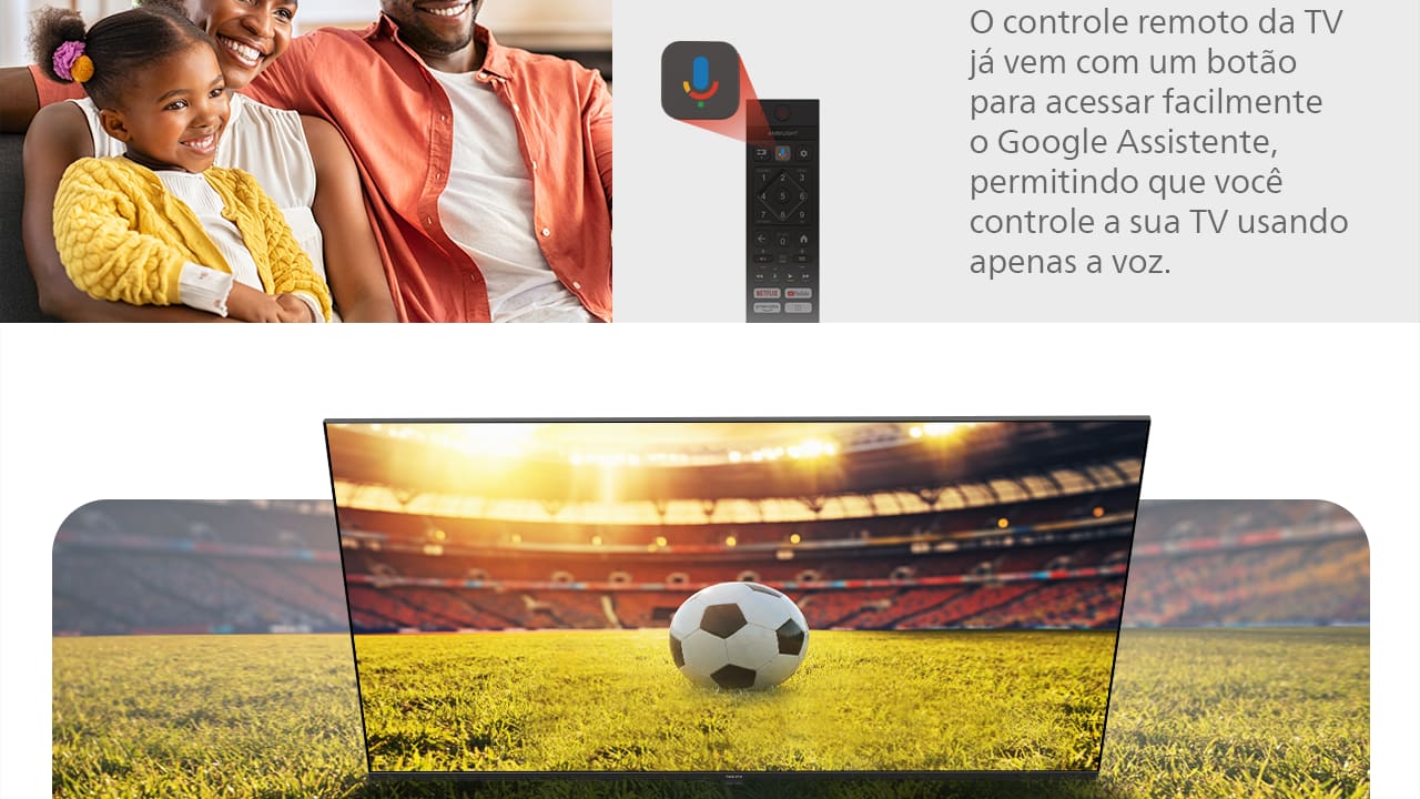 Qualidade de Imagem 4K e Sistema Google TV A Smart TV Philips 55" 4K 55PUG7019/78 proporciona uma experiência visual imersiva com sua resolução Ultra HD 4K, que oferece detalhes impressionantes e cores vibrantes. A tecnologia de ponta da Philips garante imagens nítidas e realistas, ideais para filmes, esportes e games. Além disso, o sistema operacional Google TV facilita o acesso a uma ampla variedade de aplicativos e conteúdo de streaming, tudo com uma interface intuitiva e moderna.