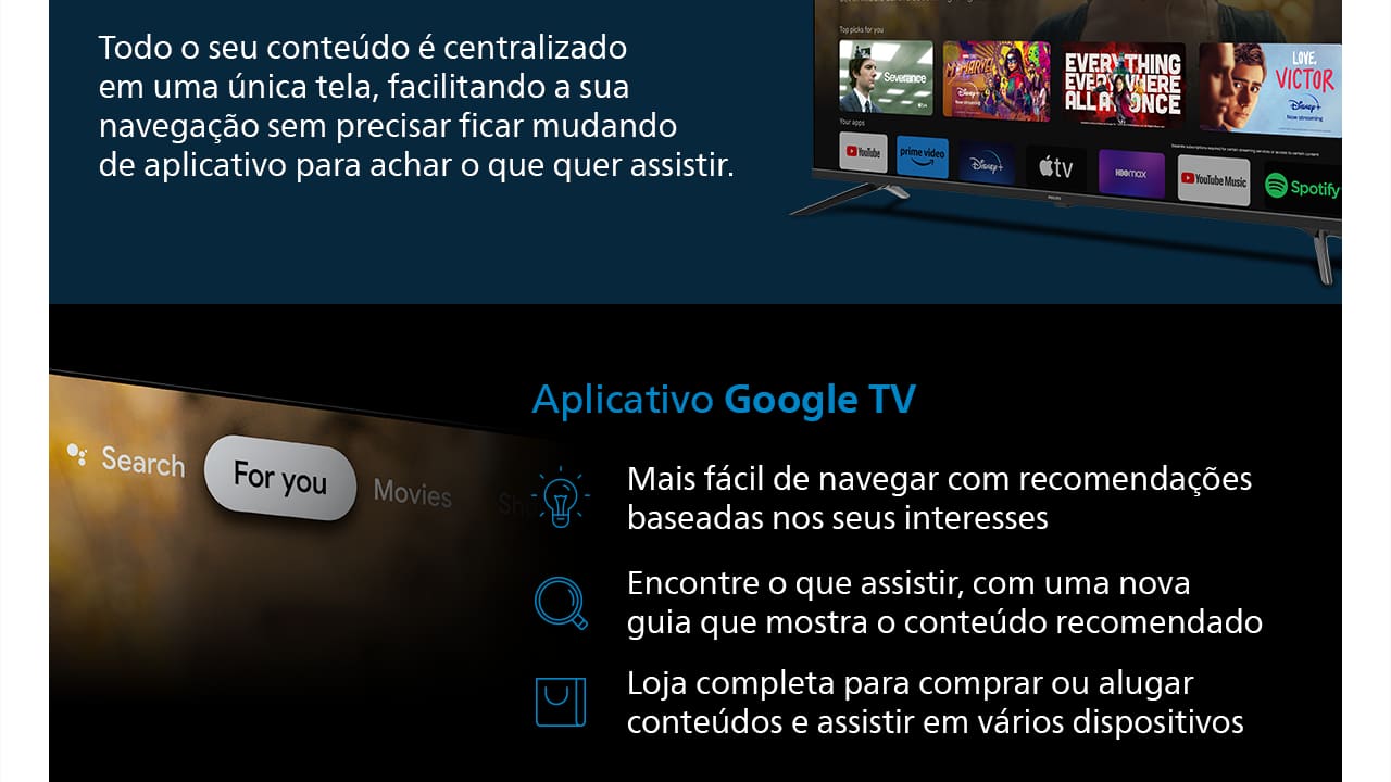 Qualidade de Imagem 4K e Sistema Google TV A Smart TV Philips 55" 4K 55PUG7019/78 proporciona uma experiência visual imersiva com sua resolução Ultra HD 4K, que oferece detalhes impressionantes e cores vibrantes. A tecnologia de ponta da Philips garante imagens nítidas e realistas, ideais para filmes, esportes e games. Além disso, o sistema operacional Google TV facilita o acesso a uma ampla variedade de aplicativos e conteúdo de streaming, tudo com uma interface intuitiva e moderna.