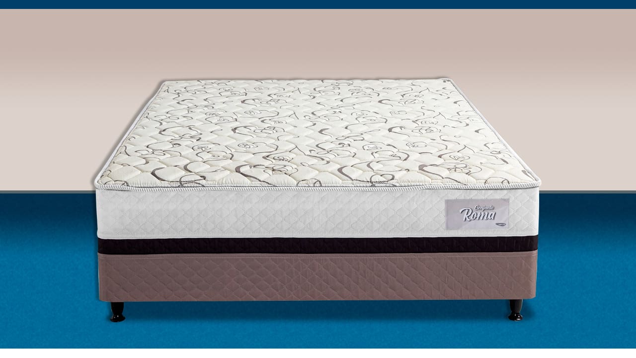 Cama Box Conjugada Casal Herval Roma espuma capacidade altura pés