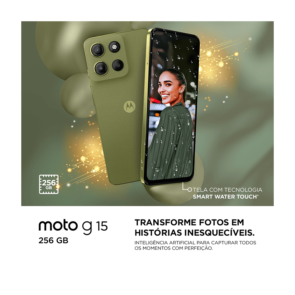  Smartphone Motorola Moto g15 Grafite 256GB 