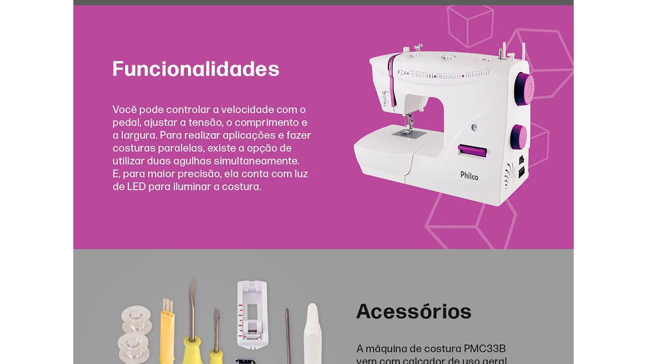 Máquina de Costura Philco PMC33B Branca