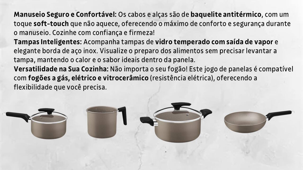 CJ PANELAS MILAZZO AA AMENDOA 7PC   TRAMONTINA 