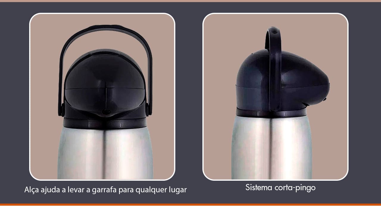 Garrafa Térmica Mor Nobile Inox 2 Litros 