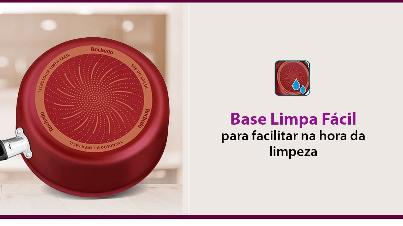 Conjunto Panelas Rochedo Smart base limpa fácil