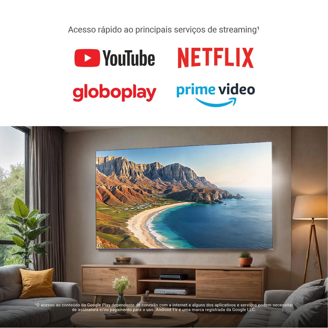 Desfrute de uma tela colossal com a Smart TV 100" Philco Ultra HD 4K QLED P100SGA, projetada para transformar sua sala de estar em um verdadeiro cinema. Com cores vibrantes e uma clareza impressionante, cada detalhe é elevado a um novo patamar, proporcionando uma experiência visual envolvente que vai além das expectativas. Seja assistindo a filmes, séries ou eventos esportivos, a imersão é total, tornando cada momento mais emocionante e realista.