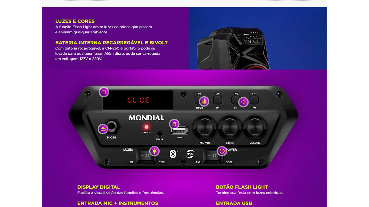 caixa-amplificada-mondial-connect-party-plus-cm-250