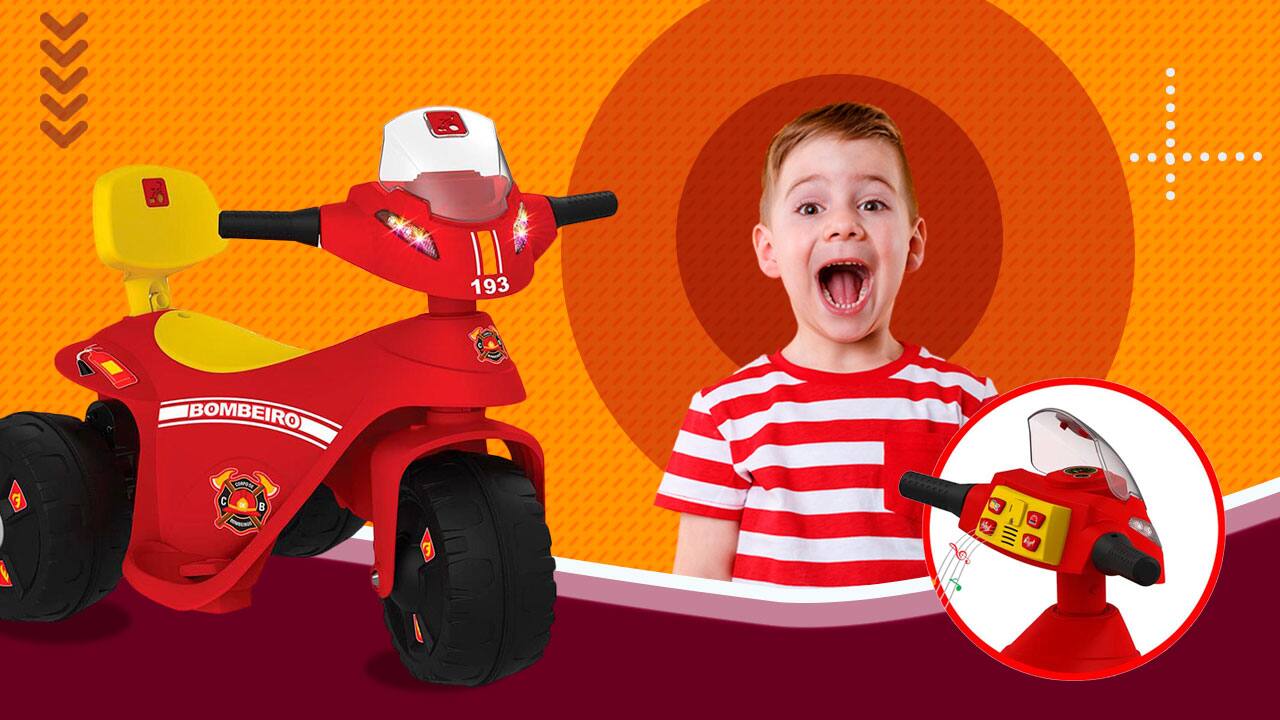 Moto Elétrica Scooter Bombeiro 2673 Bandeirante 6V Vermelha