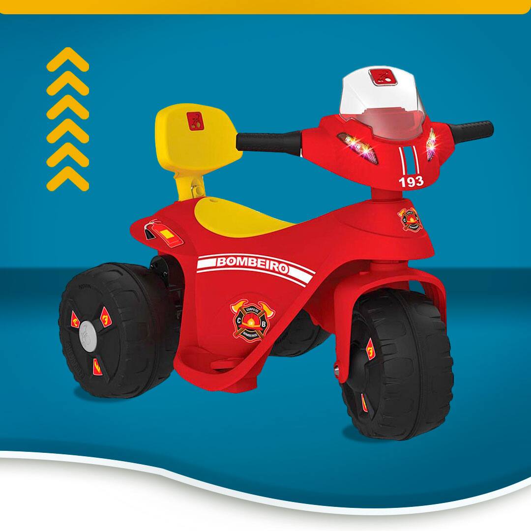 Moto Elétrica Scooter Bombeiro 2673 Bandeirante 6V Vermelha