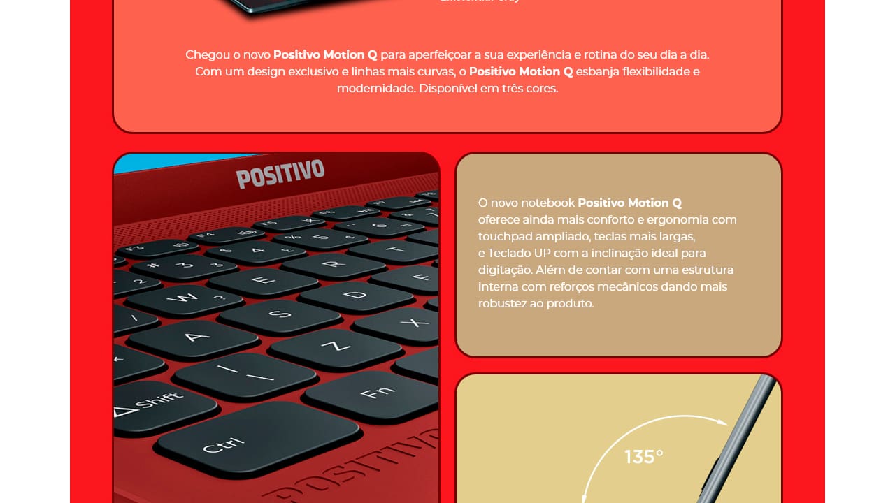 Notebook Positivo Motion Gray Q4128ci Intel® Atom® Quad Core™ Linux 14,1'' - Cinza