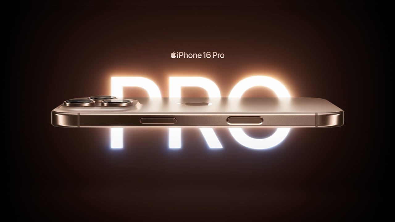 iPhone 16 Pro Max. Com estrutura em titânio, Controle da Câmera, 4K Dolby Vision a 120 qps e o chip A18 Pro.