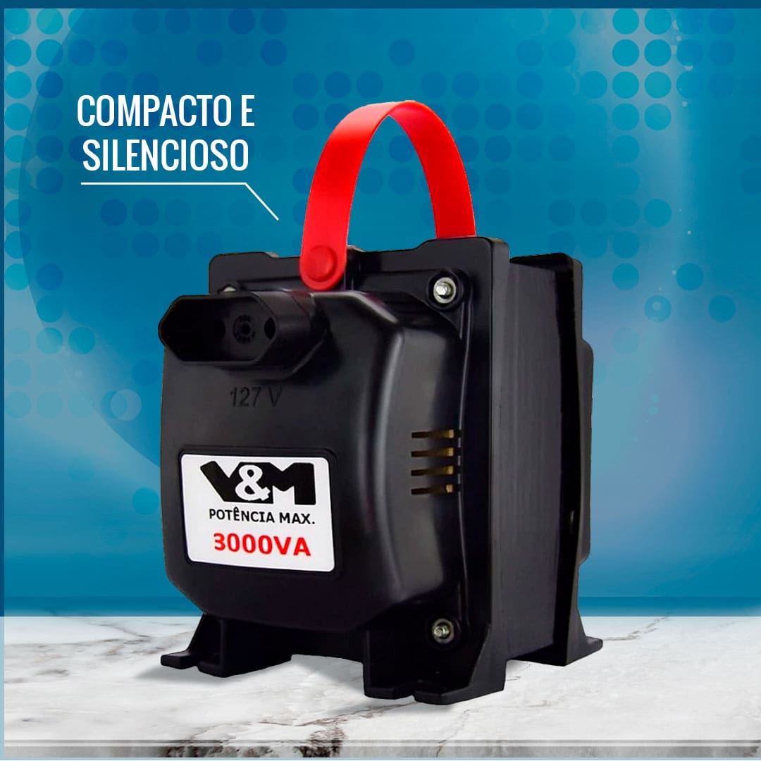 Autotransformador 3000VA Fiolux Bivolt 110V 220V inverso