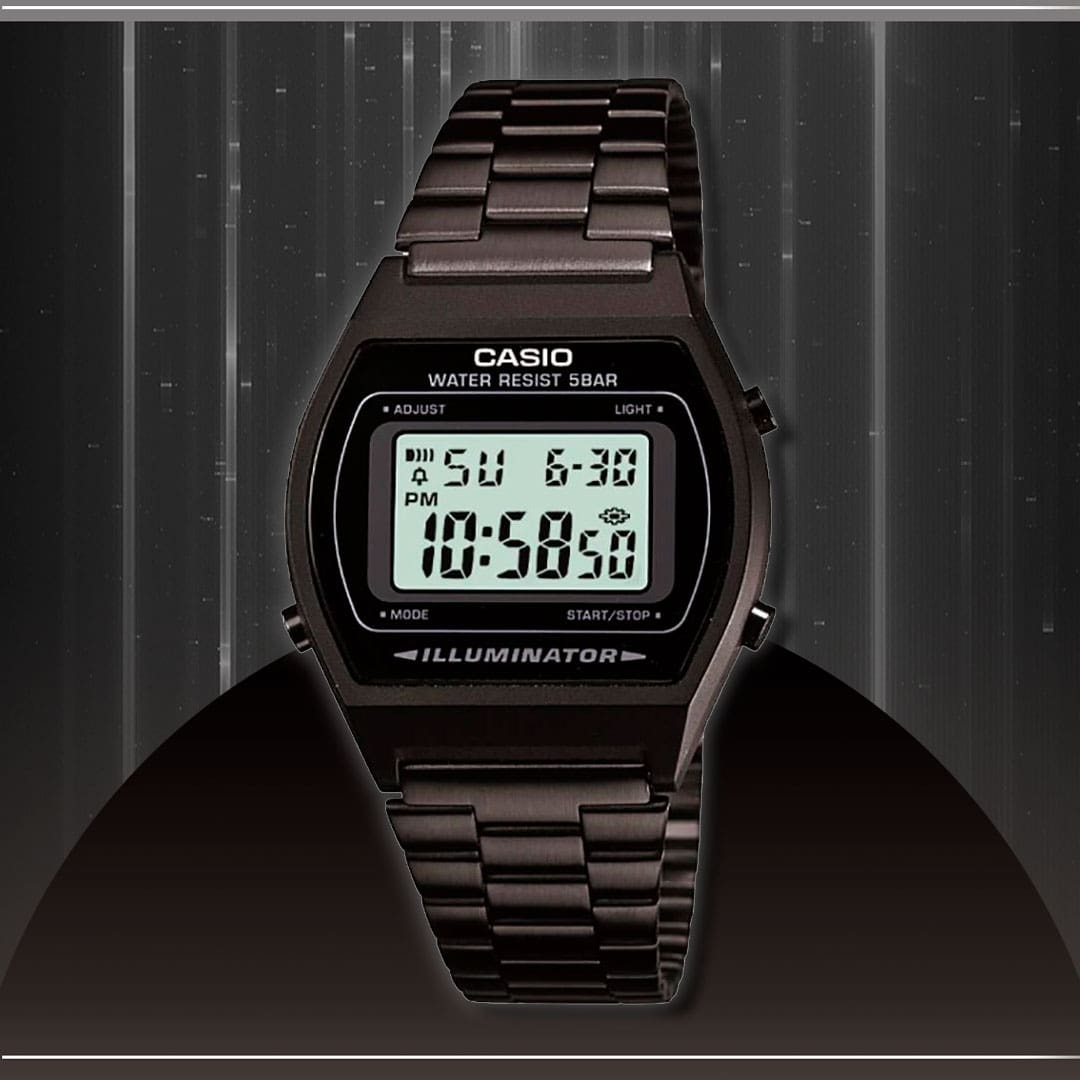 Relógio Digital Casio Vintage preto imagem frontal frente