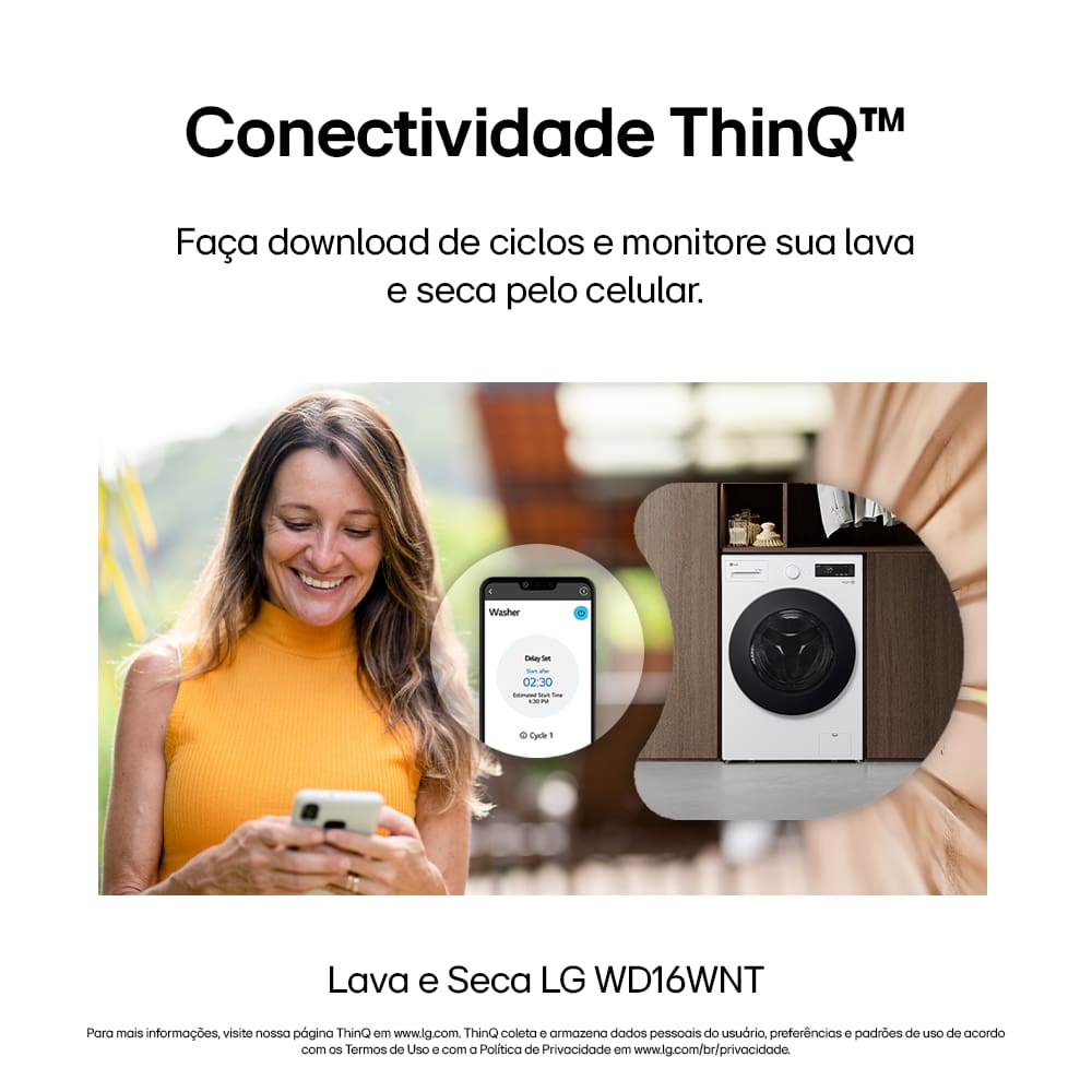 Lava e Seca LG Smart WD16WNTS6B 16kg