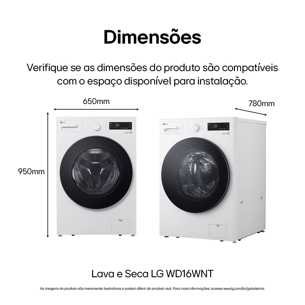 Lava e Seca LG Smart WD16WNTS6B 16kg