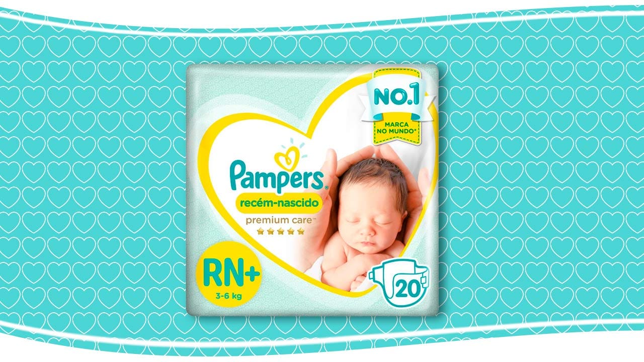 Fralda Pampers Premium Care RN+ Pacote com 20 Unidades