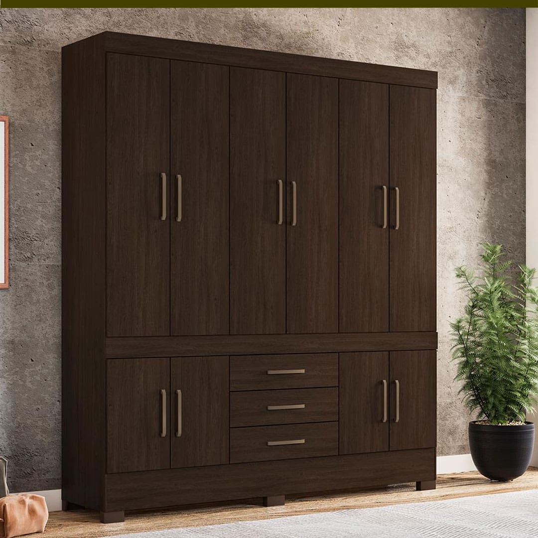 Guarda-Roupa Demóbile New Murano com 10 Portas e 3 Gavetas