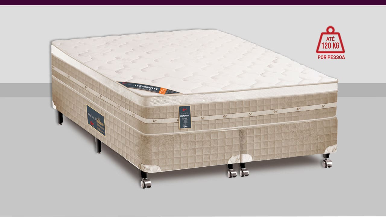 Cama Box Colchão Queen Size Castor Premium Tecnopedic System