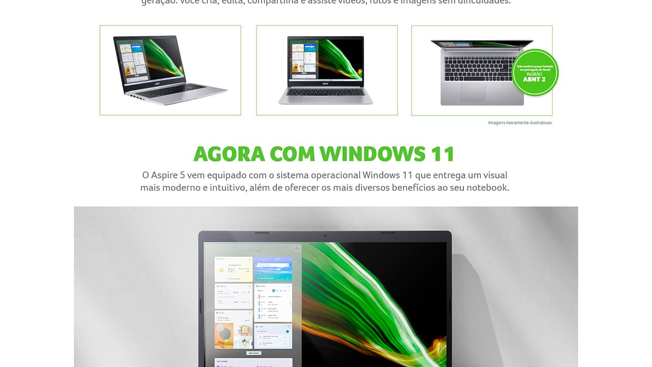 NOT ACER A515-54G-55HW CI5/8GB/256SSD/15.6/W11 - 55048486