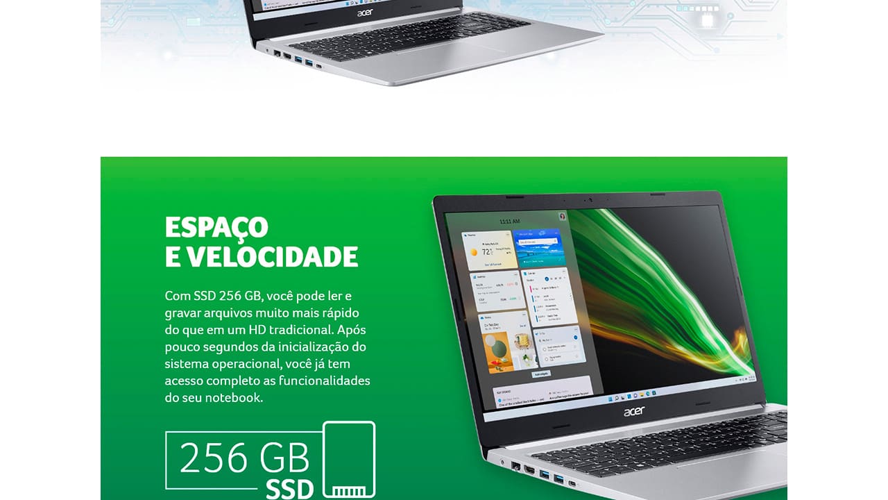 NOT ACER A515-54G-55HW CI5/8GB/256SSD/15.6/W11 - 55048486