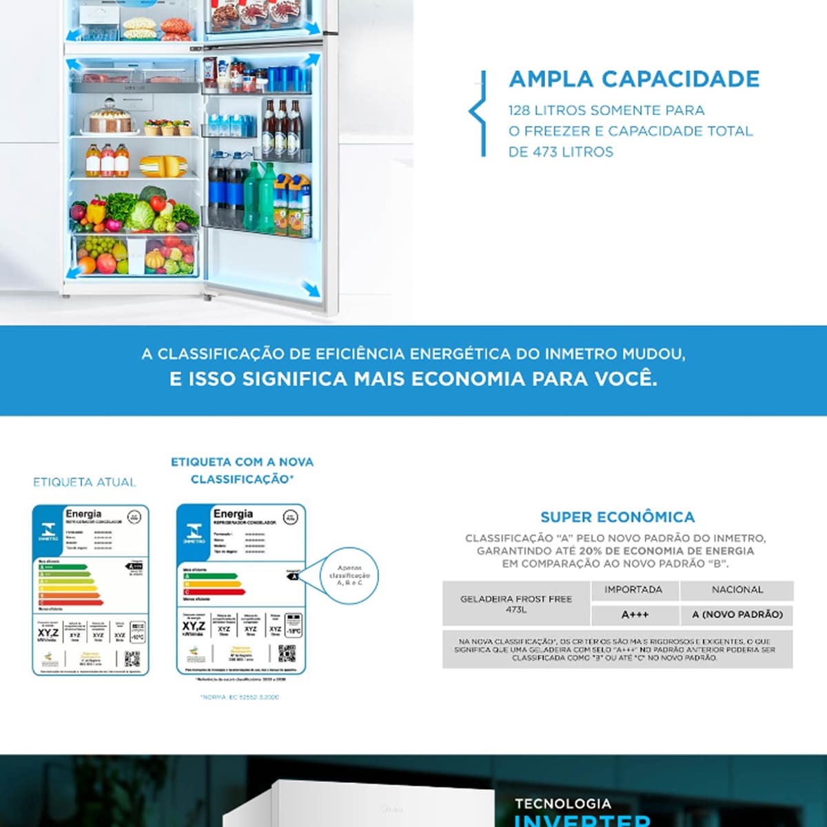 Geladeira Midea Frost Free Duplex MD-RT611EVK013