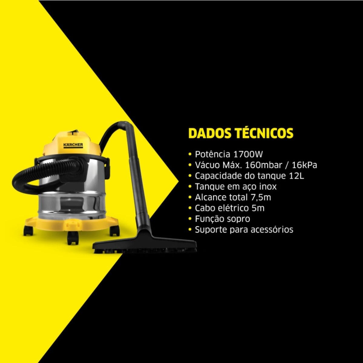 Aspirador de Pó e Líquido Karcher WDL 1s