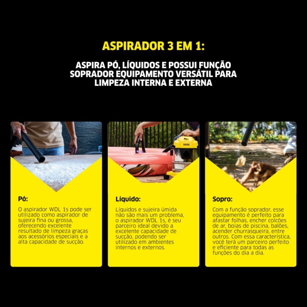 Aspirador de Pó e Líquido Karcher WDL 1s