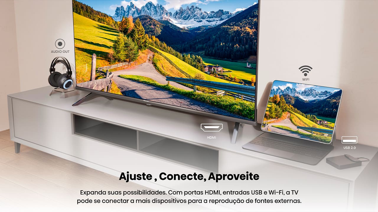 Smart TV 43” polegadas com excelente qualidade de imagem