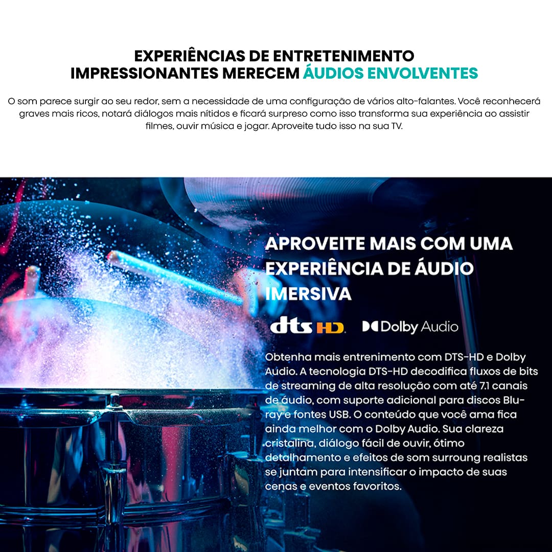 Smart TV 43” polegadas com excelente qualidade de imagem