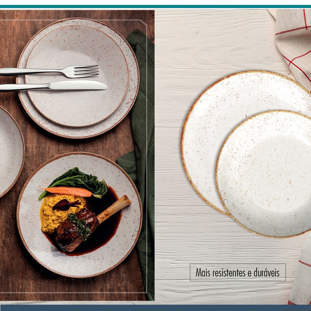 Pratos em porcelana com estampa floral