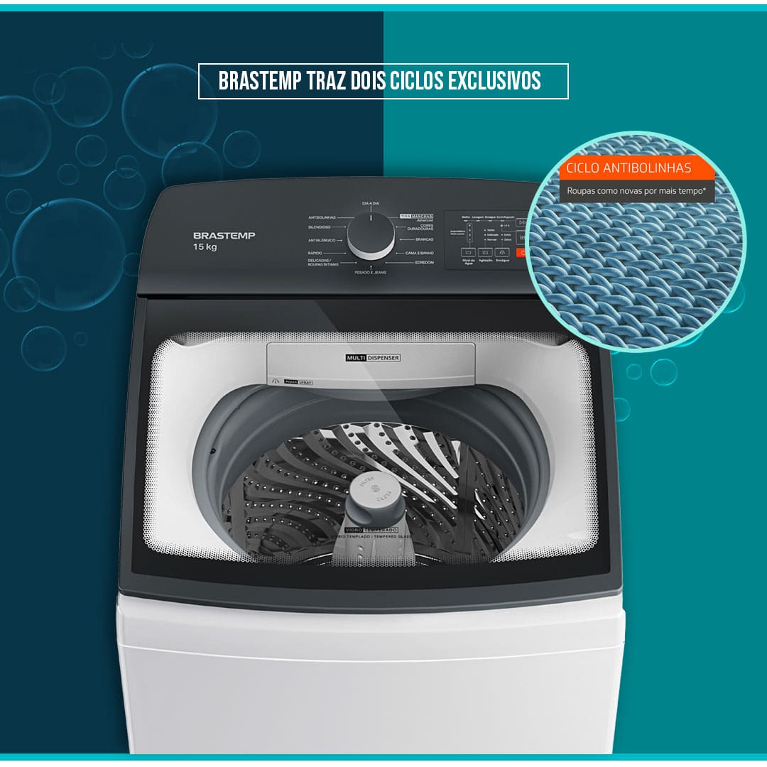 Lavadora Roupas Brastemp BWF15AB variados ciclos