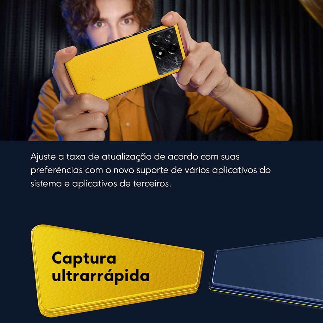 Apresentamos o Smartphone Xiaomi POCO X6 PRO 5G, um smartphone que não apenas responde às suas expectativas, mas redefine o que é possível em termos de velocidade, design e funcionalidade. O 5G é mais do que uma velocidade de internet, é uma revolução na conectividade. Com o POCO X6 PRO 5G, experimente downloads instantâneos, streaming sem interrupções e uma navegação na web tão rápida quanto seus pensamentos. Esteja à frente do jogo, literalmente, com uma velocidade que redefine sua experiência móvel.