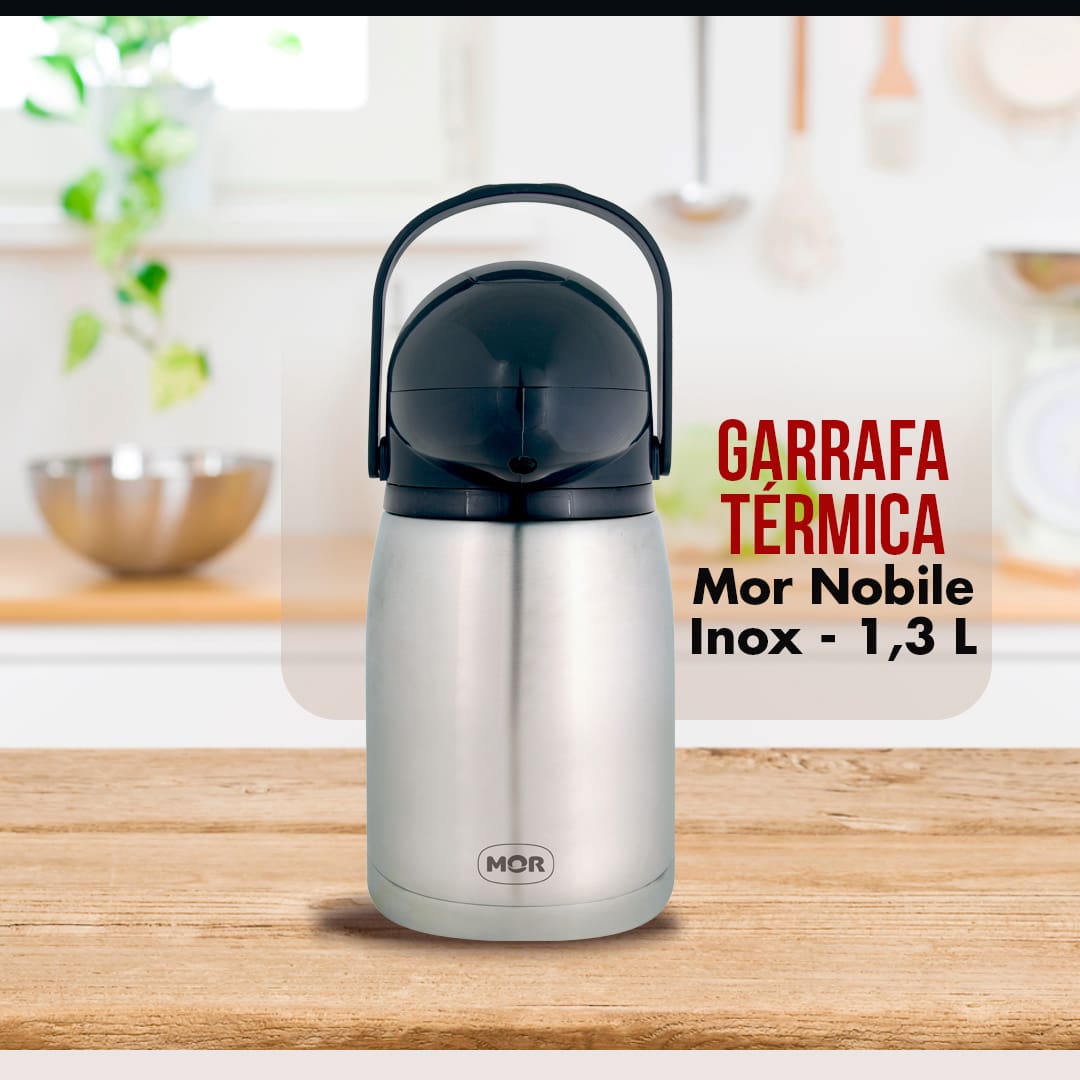 Garrafa Térmica Mor Nobile Inox 1,3 Litro