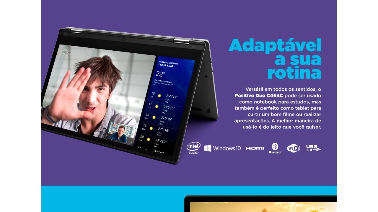 Notebook Positivo Duo C464C