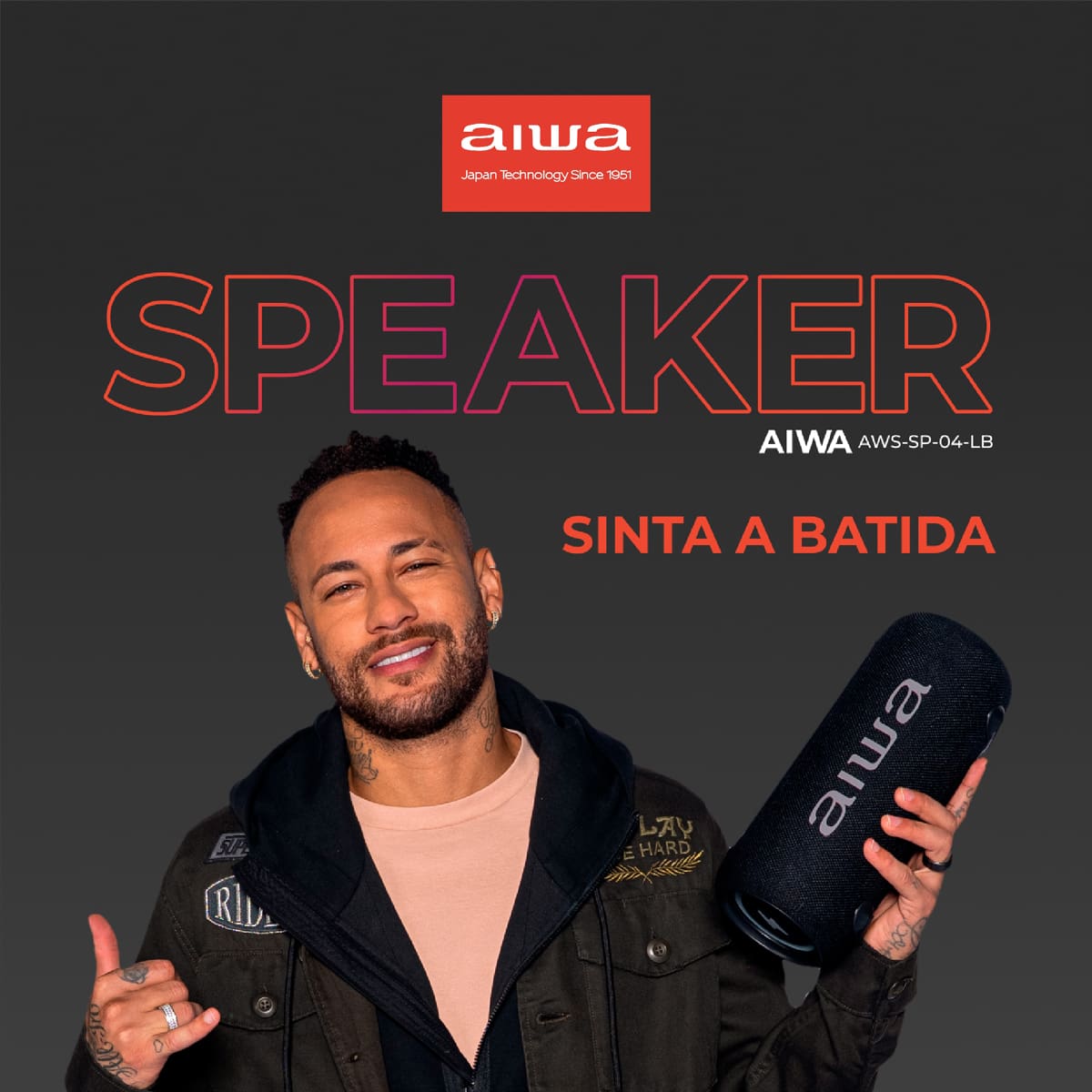  Caixa de Som Portátil Aiwa Speaker AWS-SP-04-LB 40...