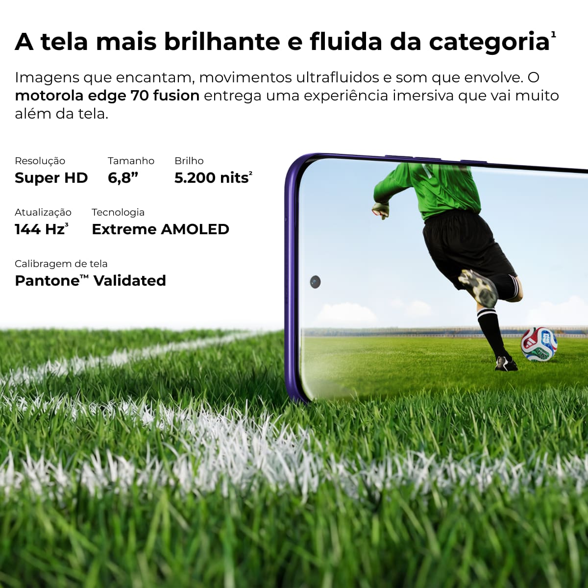 Smartphone Motorola Edge 70 Fusion 6.8” 256GB 5G 144Hz Câmera Dupla 50MP