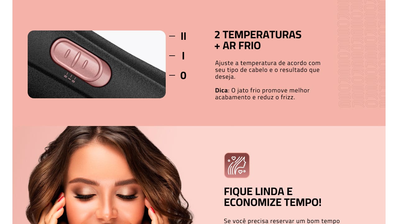 Escova Rotativa Mondial ERB-01 Preto Golden Rose