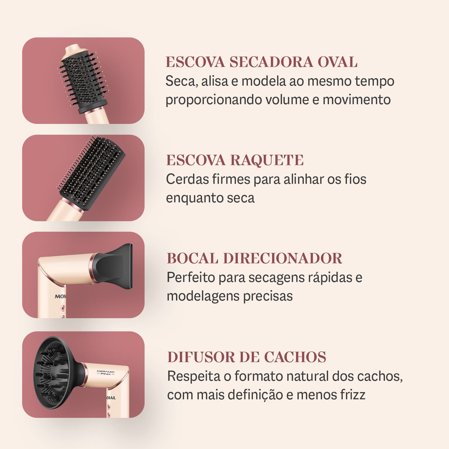 Secador Mondial SM-01-BLDC-CP 1500W Motor BLDC