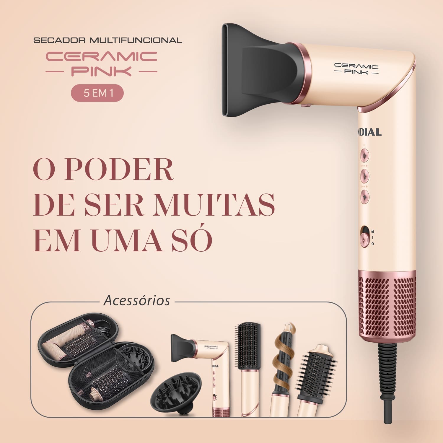 Secador Mondial SM-01-BLDC-CP 1500W Motor BLDC