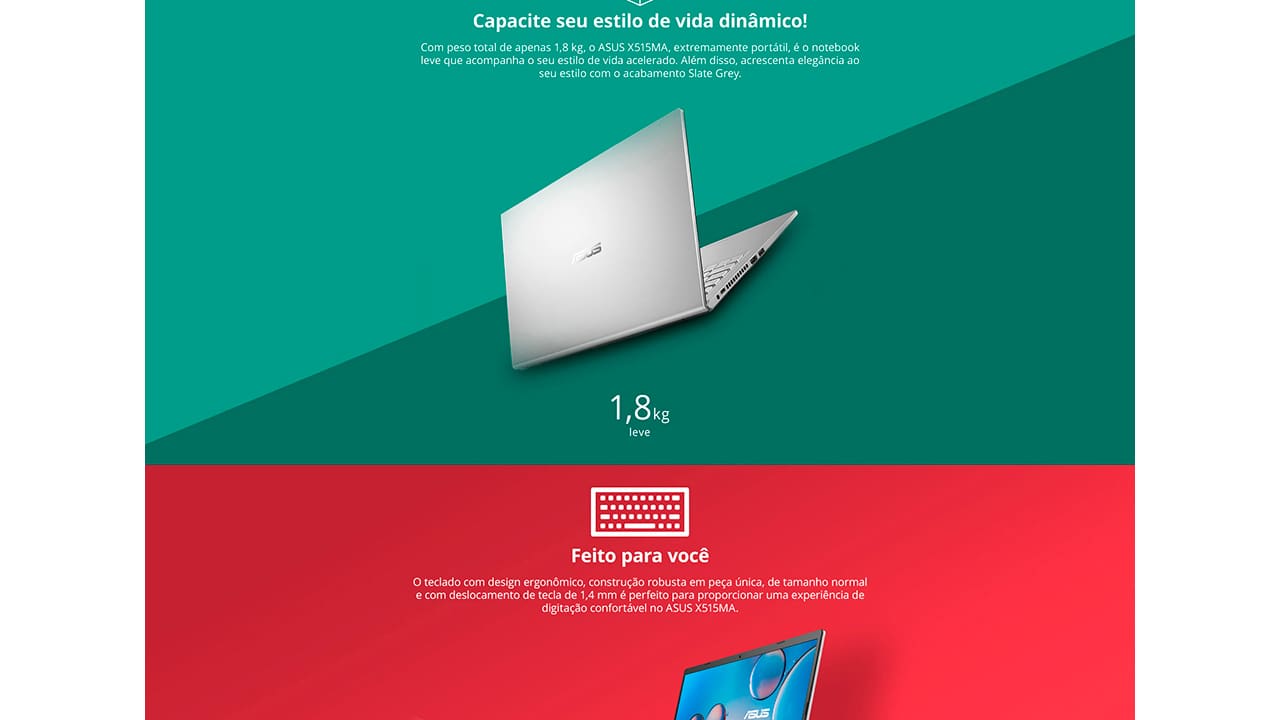 Notebook Asus X515MA-BR623X Dual Core 4GB 128GB 