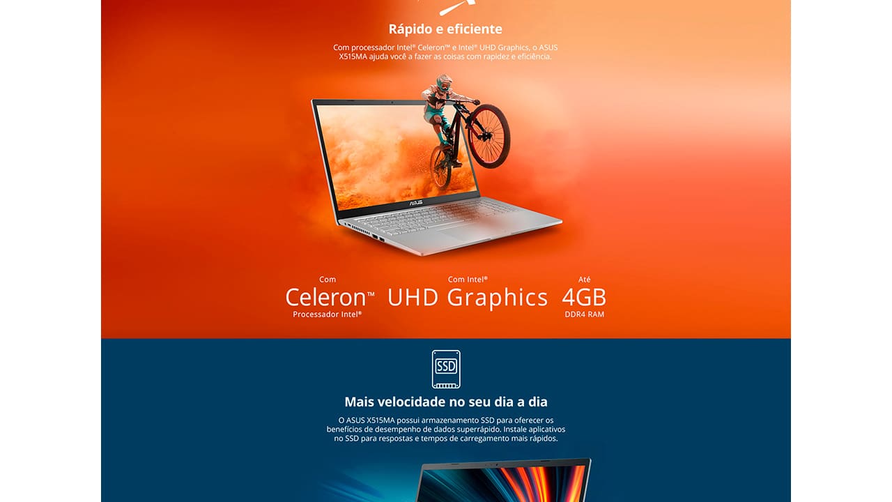 Notebook Asus X515MA-BR623X Dual Core 4GB 128GB 