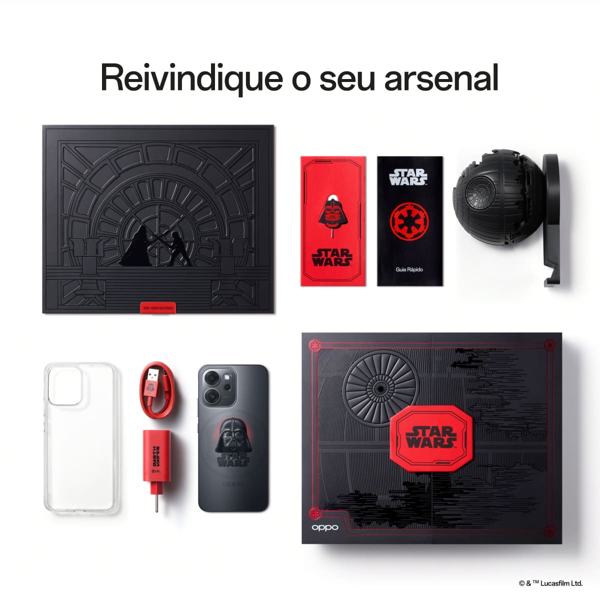 Smartphone OPPO Reno 14F Dark Side Edition 5G Tela 6,57" 256GB Câmera 50MP Preto