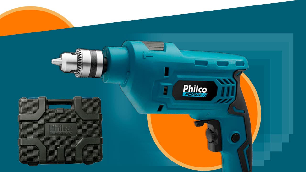 Furadeira Philco PFU01MF maleta acessórios
