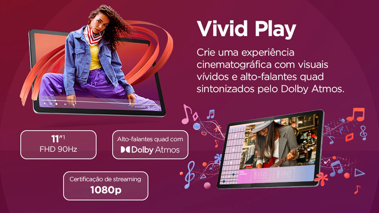 O Tablet Lenovo M11 é a companhia ideal para quem precisa de performance e praticidade no dia a dia. Equipado com o poderoso processamento do chip MediaTek Helio G88 (2,00 GHz) e 4GB de memória RAM, o modelo M11 se destaca pela possibilidade de realizar múltiplas tarefas de forma ágil, tudo isso, sem perder seu aspecto portátil, sendo leve e fácil de ser carregado.