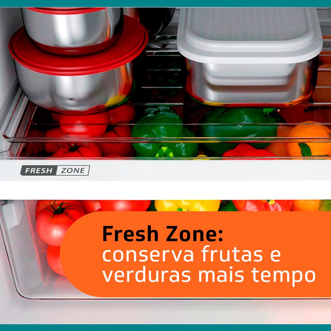 Geladeira Brastemp Frost Free Duplex fresh zone